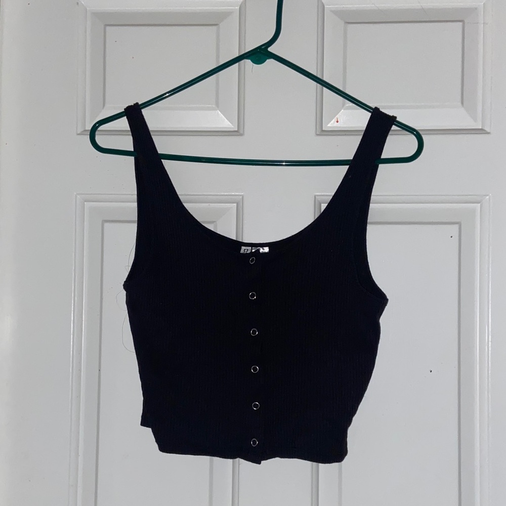 divided ribbed cropped tank